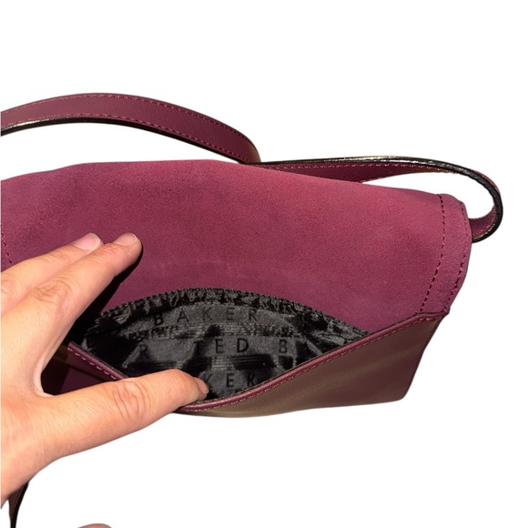 Ted Baker London Burgundy Crossbody Leather Purse - Picture 6 of 7